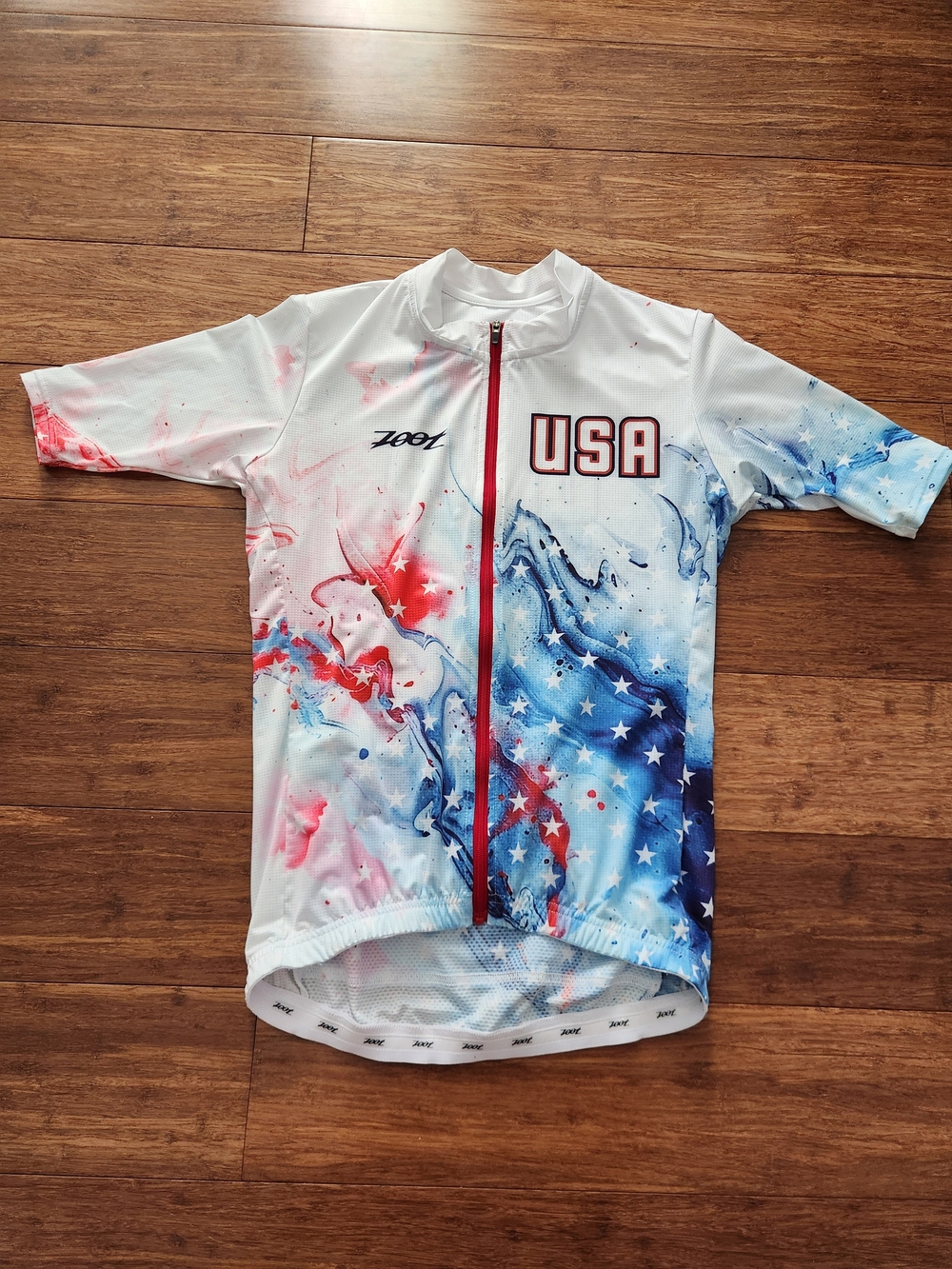 Zoot Women's USA Magic Red White & Blue Cycling Biking Jersey Full Zip, Small
